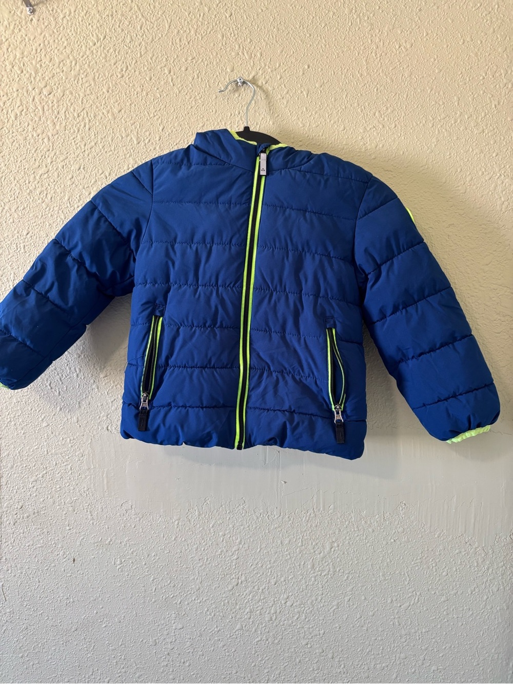 Gerry Kids Blue Puffer Jacket with Neon Trim Size 5